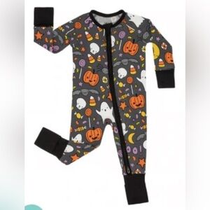 Little Sleepies Halloween Gray Ghost & Pumpkin Print Pajamas